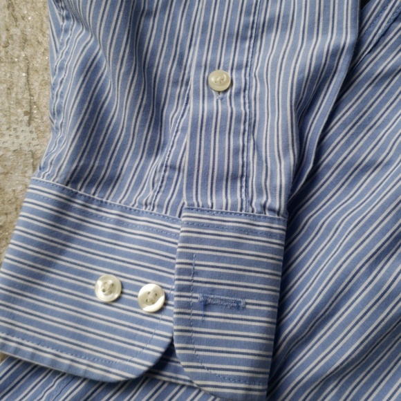 Men's Blue Striped Chaps Button Up - Picture 5 of 6